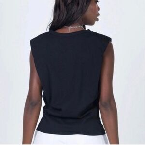 Princess Poly Black Jules Tank Top Padded Shoulders Sleeveless Muscle Shirt US 4
